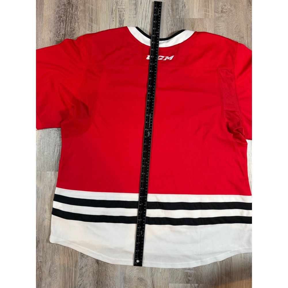 CCM NHL Shield Hockey Jersey Mens Large Red Black White Blank Back - Picture 8 of 9